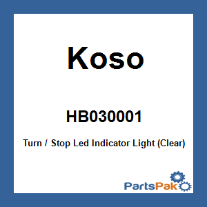 Koso HB030001; Turn / Stop Led Indicator Light (Clear)