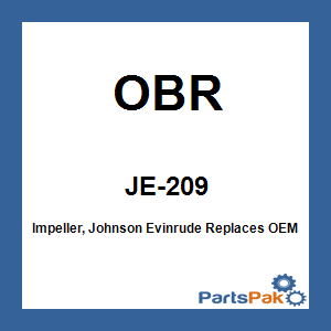 OBR JE-209; Impeller, Fits Johnson Evinrude Replaces OEM 0395289