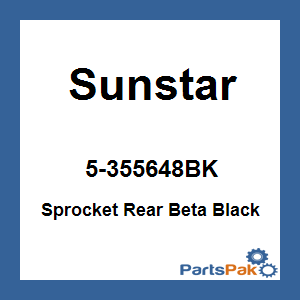 Sunstar 5-355648BK; Sprocket Rear Beta Black
