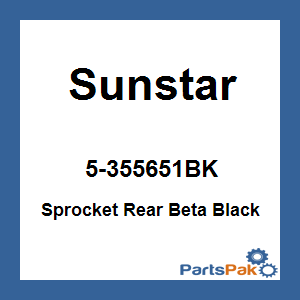 Sunstar 5-355651BK; Sprocket Rear Beta Black