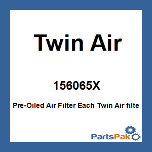 Twin Air 156065X; Pre-Oiled Air Filter