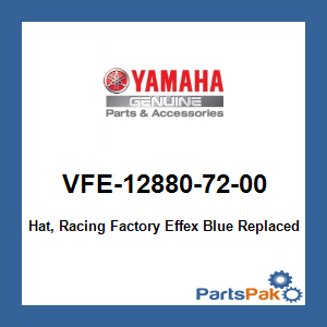 Yamaha VFE-12880-72-00 Hat, Racing Factory Effex Blue; New # VFE-17CRH-BL-LX