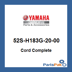 Yamaha 52S-H183G-20-00 Cord Complete; 52SH183G2000