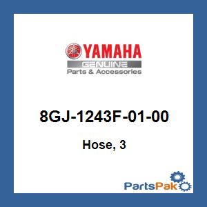 Yamaha 8GJ-1243F-01-00 Hose, 3; New # 8GJ-1243F-00-00