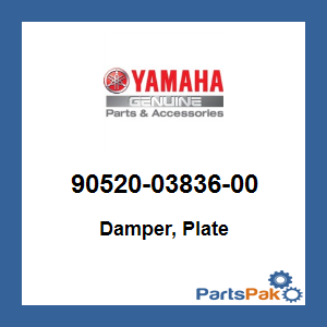 Yamaha 90520-03836-00 Damper, Plate; 905200383600