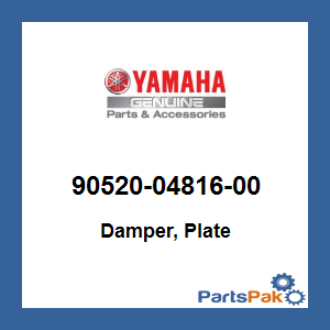 Yamaha 90520-04816-00 Damper, Plate; 905200481600
