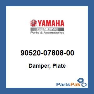 Yamaha 90520-07808-00 Damper, Plate; 905200780800