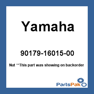 Yamaha 90179-16015-00 Nut; 901791601500