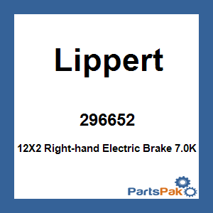Lippert 296652; 12X2 Right-hand Electric Brake 7.0K