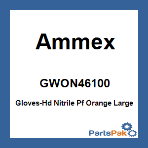 Ammex GWON46100; Gloves-Hd Nitrile Pf Orange Large