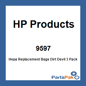 HP Products 9597; Hepa Replacement Bags Dirt Devil 3 Pack