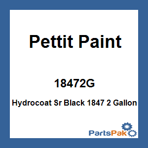 Pettit Paint 18472G; Hydrocoat Sr Black 1847 2 Gallon