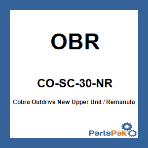 OBR CO-SC-30-NR; Cobra Outdrive New Upper Unit / Remanufactured Lower Unit Complete Sterndrive 3.0 Liter 1986 1987 1988 1989
