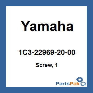 Yamaha 1C3-22969-20-00 Screw, 1; New # 1C3-22969-90-00