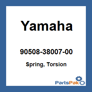 Yamaha 90508-38007-00 Spring, Torsion; 905083800700
