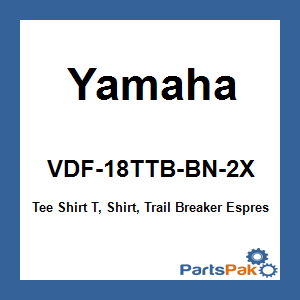 Yamaha VDF-18TTB-BN-2X Tee Shirt T-Shirt, Trail Breaker Espresso Brown 2X; VDF18TTBBN2X