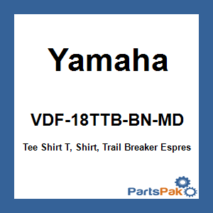 Yamaha VDF-18TTB-BN-MD Tee Shirt T-Shirt, Trail Breaker Espresso Brown; VDF18TTBBNMD