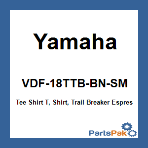 Yamaha VDF-18TTB-BN-SM Tee Shirt T-Shirt, Trail Breaker Espresso Brown Small; VDF18TTBBNSM