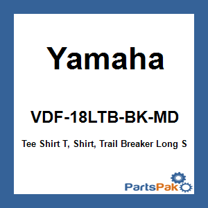 Yamaha VDF-18LTB-BK-MD Tee Shirt T-Shirt, Trail Breaker Long Sleeve Thermal Black; VDF18LTBBKMD