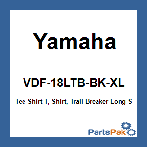 Yamaha VDF-18LTB-BK-XL Tee Shirt T-Shirt, Trail Breaker Long Sleeve Thermal Black; VDF18LTBBKXL