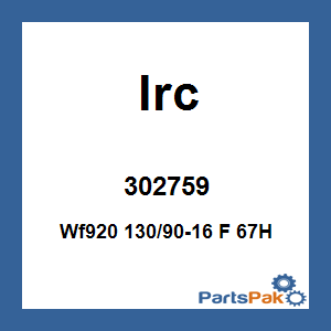 IRC 302759; Wf920 130/90-16 F 67H