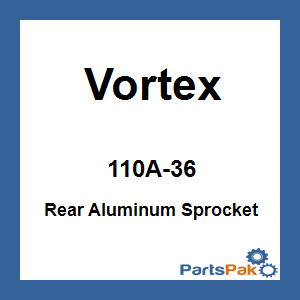 Vortex 110A-36; Standard Rear Aluminum Sprocket Silver 36T