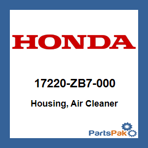 Honda 17220-ZB7-000 Housing, Air Cleaner; 17220ZB7000