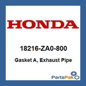 Honda 18216-ZA0-800 Gasket A, Exhaust Pipe; 18216ZA0800