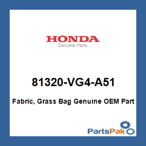 Honda 81320-VG4-305 Comp Grassbag; 81320VG4305
