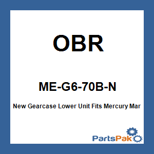 OBR ME-G6-70B-N; New Gearcase Lower Unit Fits Mercury Marine Outboard 175-300 hp V6/V8 4-Stroke (20-Inch Shaft) 1.85 4.8 Black