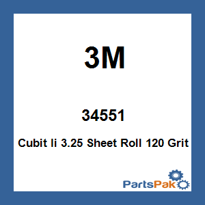 3M 34551; Cubit Ii 3.25 Sheet Roll 120 Grit