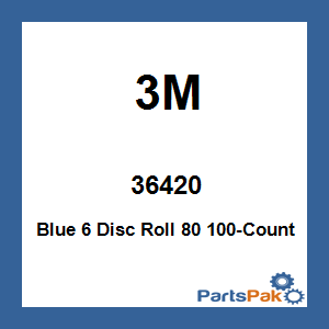 3M 36420; Blue 6 Disc Roll 80 100-Count