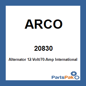 ARCO 20830; Alternator 12-Volt/70-Amp International Fan