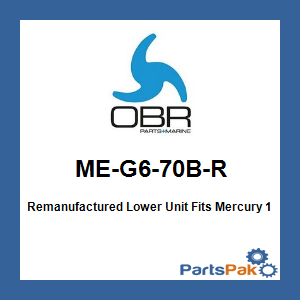 OBR ME-G6-70B-R; Remanufactured Lower Unit Fits Mercury 175-300 V6/V8 4-Stroke 20-Inch 1.85 4.8 Black