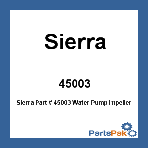Sierra 18-45003; Water Pump Impeller Fits Chrysler 35-55Hp 74-80