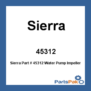 Sierra 18-45312; Water Pump Impeller Evinrude-Johnson 2-3 Hp 1991-1999