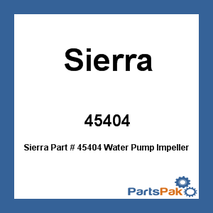 Sierra 18-45404; Water Pump Impeller Nissan-Tohatsu Ns50C/60A/70A2