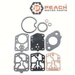Peach Motor Parts PM-1395-9024 Carburetor Repair Kit (For single carburetor); Fits Mercury Quicksilver Mercruiser®: 1395-9024, Sierra®: 18-7215, GLM®: 40640