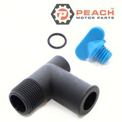 Peach Motor Parts PM-22-862210A01 Fitting, Exhaust Manifold Drain Elbow Kit; Fits Mercury Quicksilver Mercruiser®: 22-806926A1, 22-806926A 1, 22-862210A01, Sierra®: 18-4224, Mallory®: 9-41200, ; PM-22-862210A01