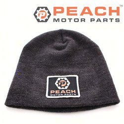 Peach Motor Parts PM-CLTH-HAT-004 8.5-Inch Short Beanie Dark Grey One-Size, 'Peach Motor Parts' Logo Patch; Fits 