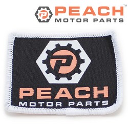 Peach Motor Parts PM-CLTH-PATCH-001 Peach Motor Parts' Iron-On Patch 2-inch H x 2.5-inch W Peach White Black; Fits 