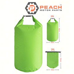 Peach Motor Parts PM-DryBag-20L-Green Waterproof Bag, 20 Liter Florescent Green Polyester (15 x 20 Inches Flat) Dry Bag; Fits Quest®: Dry Bag, Geckobrands®: Dry Bag, SealLine®: Dry Bag, Field &; PM-DryBag-20L-Green