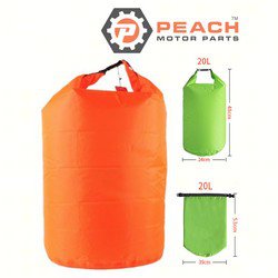 Peach Motor Parts PM-DryBag-20L-Orange Waterproof Bag, 20 Liter Orange Polyester (15 x 20 Inches Flat) Dry Bag; Fits Quest®: Dry Bag, Geckobrands®: Dry Bag, SealLine®: Dry Bag, Field & Stream®: