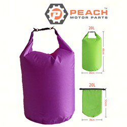 Peach Motor Parts PM-DryBag-20L-Purple Waterproof Bag, 20 Liter Purple Polyester (15 x 20 Inches Flat) Dry Bag; Fits Quest®: Dry Bag, Geckobrands®: Dry Bag, SealLine®: Dry Bag, Field & Stream®:; PM-DryBag-20L-Purple