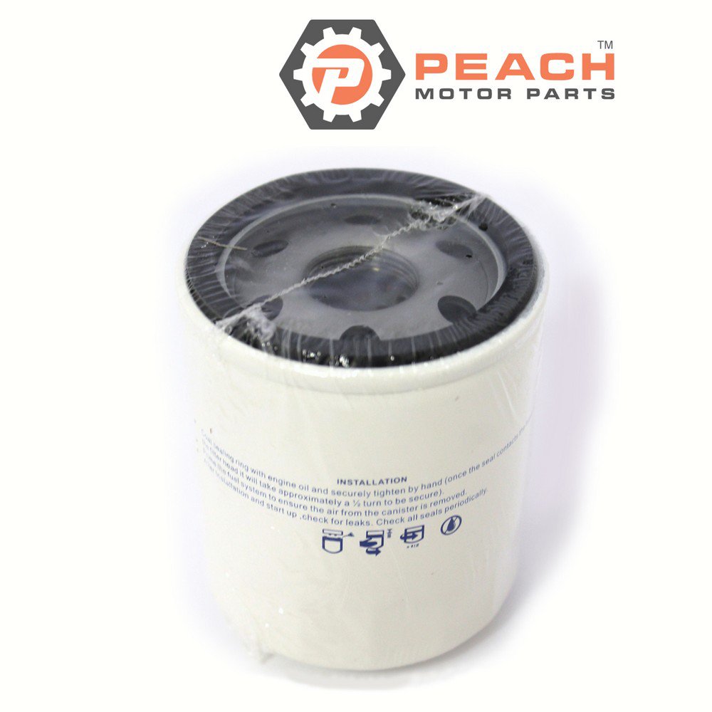 Peach Motor Parts PM-35-877767K01 Oil Filter (3-11/16 inch L x 3-1/16 inch Dia x M24x1.5 thread); Fits Mercury Quicksilver Mercruiser®: 35-877767K01, 35-877767Q01, 35-896546T, Sierra®: 18-7921