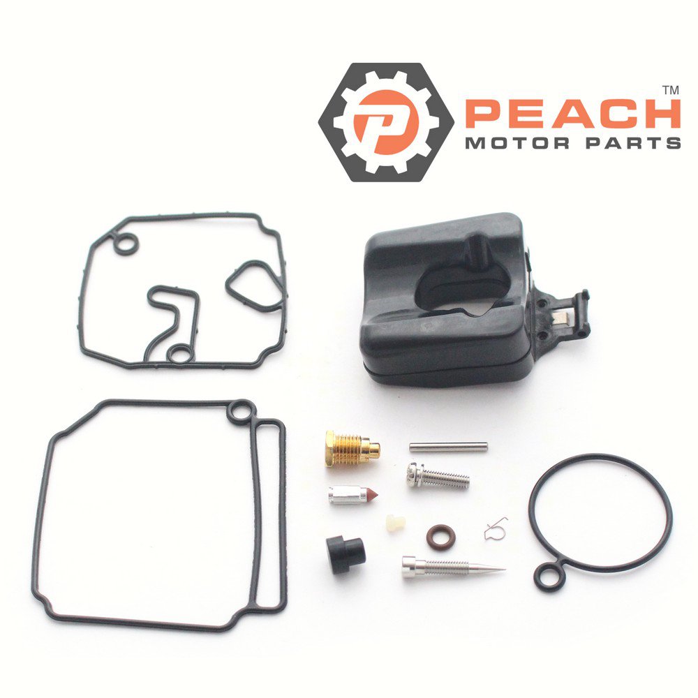 Peach Motor Parts PM-6H4-W0093-03-00 Carburetor Repair Kit (For single carburetor); Fits Yamaha®: 6H4-W0093-03-00, 6H4-W0093-02-00, Sierra®: 18-7768, Mallory®: 9-37503, WSM®: 600-86