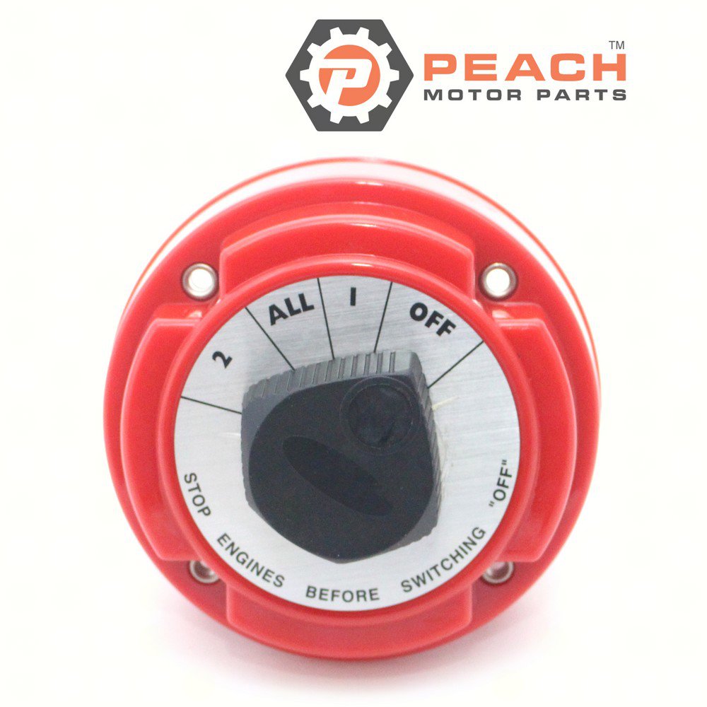 Peach Motor Parts PM-BATTERY-SWITCH-2A Switch, Boat Battery Selector (Double 1-2-Off-Both); Fits Perko®: 8501, 8501DP, 8501-DP, Blue Sea®: 6007