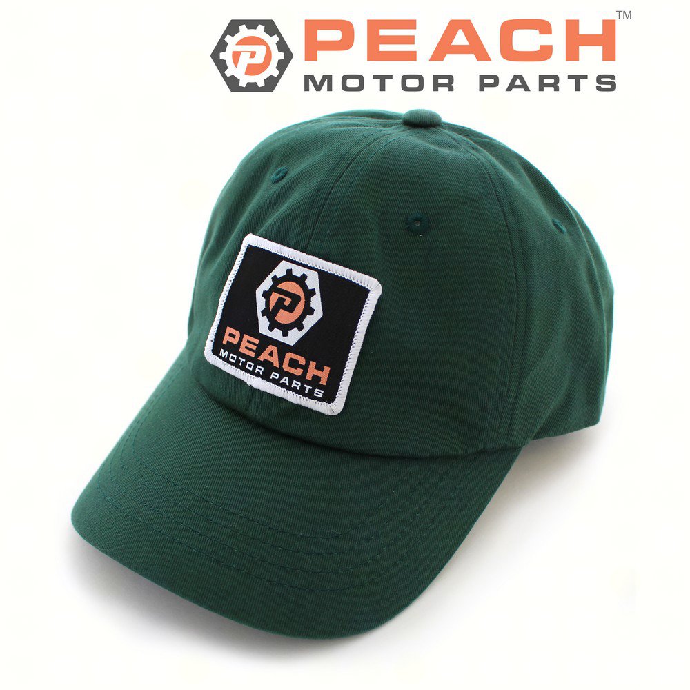 Peach Motor Parts PM-CLTH-HAT-007 Unstructured Classic Dad Hat Spruce Adjustable, 'Peach Motor Parts' Logo Patch; Fits 
