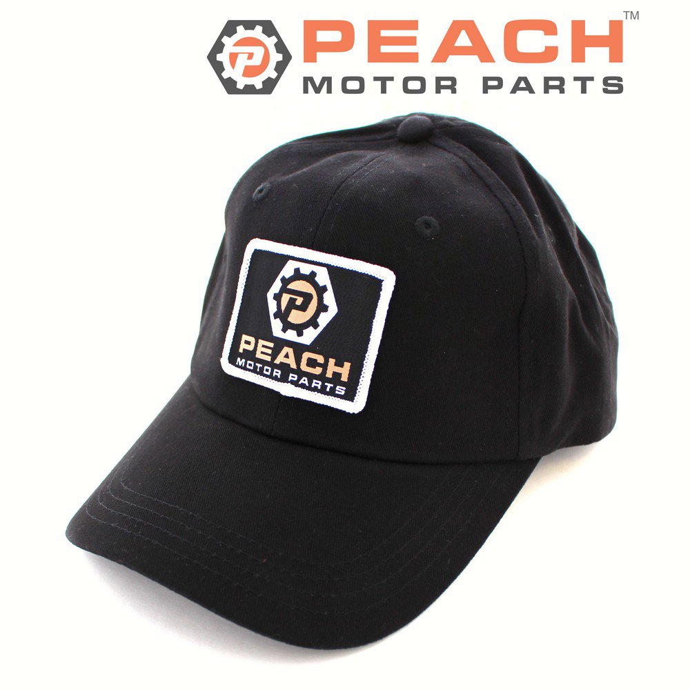 Peach Motor Parts PM-CLTH-HAT-011 Soft-Structured Hat Black Adjustable, 'Peach Motor Parts' Logo Patch; Fits 