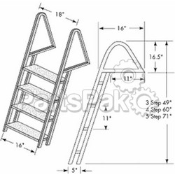 Tie Down Engineering 28273; Dock Ladder Galvanized 3 Step